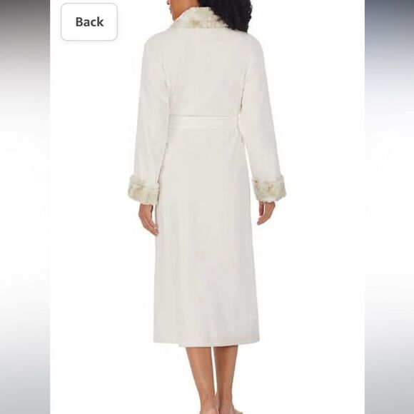 NEW Carole Hochman Ladies Long Full Length Plush Robe, Cream Beige Collar Cuff S - Picture 4 of 12